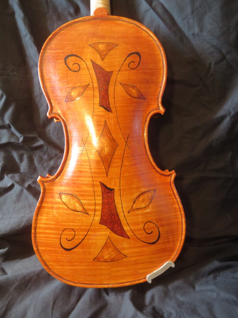 Violin With Inlaid Back Wooden Backroads